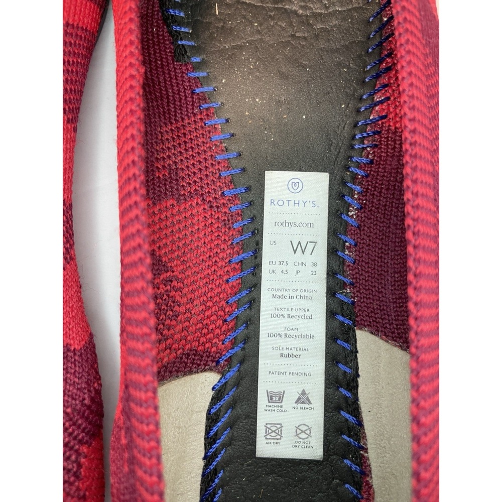 Rothy's The Point Flats Slip On Women's Size 7 Red camouflage Pattern - Picture 13 of 15